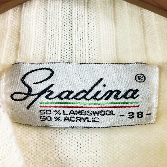 Spadina Womens Lambswool Blend Mock Neck Sweater - Cream, Size S - Picture 7 of 8
